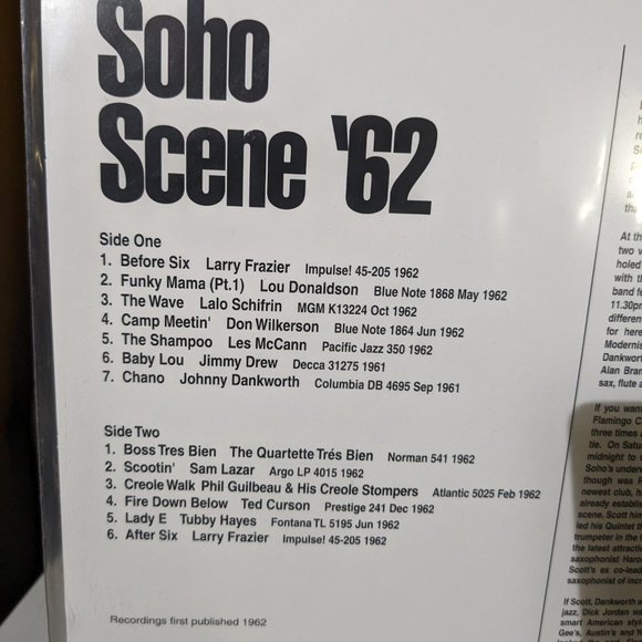VINYL RECORD #JAZZ #Soho Scene '62 - Jazz Goes Mod (2015 PRESSING)Lou Donaldson - Picture 5 of 13